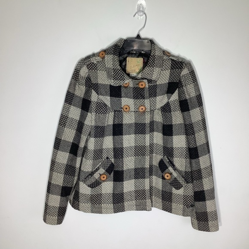 Billabong Womens Long Sleeve Checkered Jacket With Pockets Size Medium